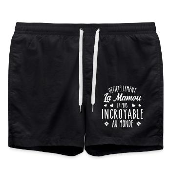 Officiellement La Mamou Incroyable - Short de bain - noir - Devant - AI Model Male 185 light (185cm)