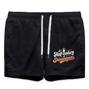 Half Century Shenanigans Party Hat Birthday - Swim Trunks - black - Front - AI Model Male 185 light (185cm)