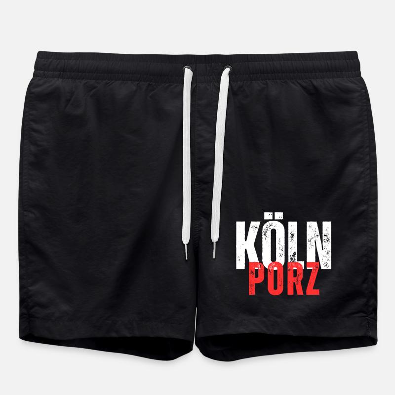 Porz blanc rouge - Short de bain - noir