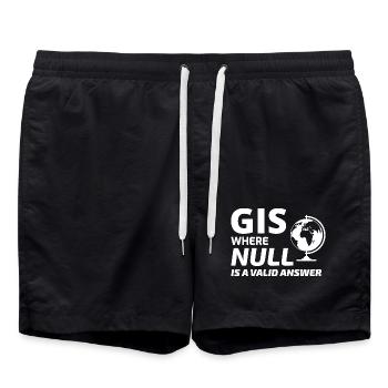 Géospatial Valeur Nulle Cartographie SIG Humour - Short de bain - noir - Devant - AI Model Male 185 light (185cm)