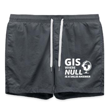 Geospatial Null Wert Kartographie GIS Humor - Badeshorts - Anthrazit - Vorne - AI Model Male 185 light (185cm)