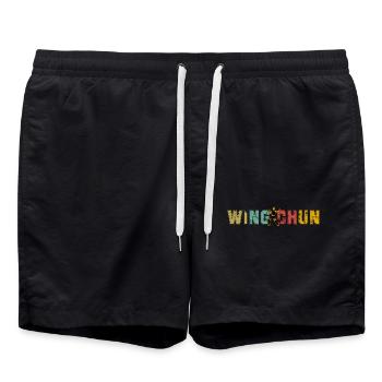 Wing Chun - Badeshorts - Schwarz - Vorne - AI Model Male 185 light (185cm)