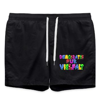 AfD stoppen gegen rechts Demokratie Vielfalt links - Badeshorts - Schwarz - Vorne - AI Model Male 185 light (185cm)