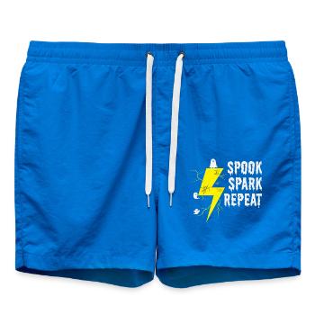 Halloween Electrician Spook Spark Humor Scary - Swim Trunks - cobalt blue - Front