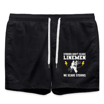 Les monteurs de lignes prennent d’assaut les intrépides réseau électrique Électricité - Short de bain - noir - Devant - AI Model Male 185 light (185cm)