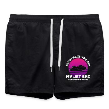 Jet Ski Adventure Retro Sunset Watersports Speed - Swim Trunks - black - Front - AI Model Male 185 light (185cm)