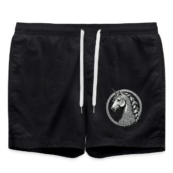 Licorne avec nœud celtique - Short de bain - noir - Devant - AI Model Male 185 light (185cm)