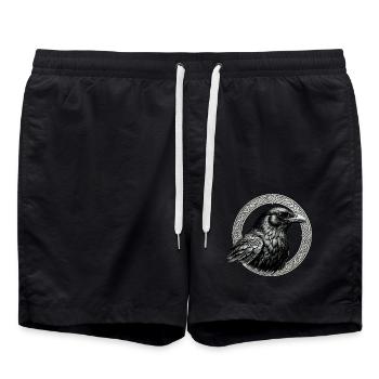Corbeau avec nœud celtique 02 - Short de bain - noir - Devant - AI Model Male 185 light (185cm)