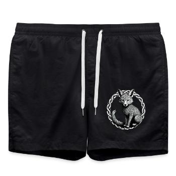 Renard avec nœud celtique 01 - Short de bain - noir - Devant - AI Model Male 185 light (185cm)