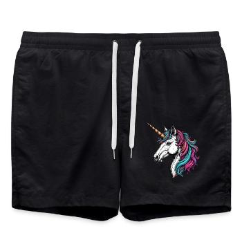 Licorne magique 02 - Short de bain - noir - Devant - AI Model Male 185 light (185cm)