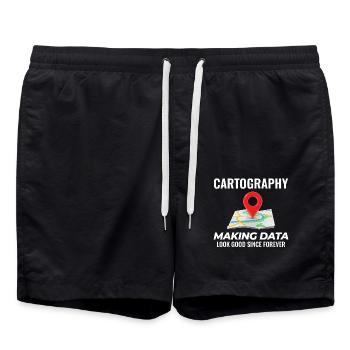 Données cartographiques Look Good Carte SIG - Short de bain - noir - Devant - AI Model Male 185 light (185cm)