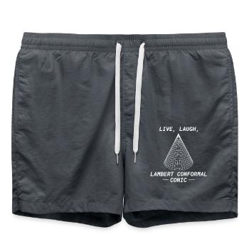Lambert Conformal Conic GIS Projektionskartographie - Badeshorts - Anthrazit - Vorne - AI Model Male 185 light (185cm)