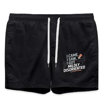 Desorientierter Kompass Reiserichtung Humor - Badeshorts - Schwarz - Vorne - AI Model Male 185 light (185cm)