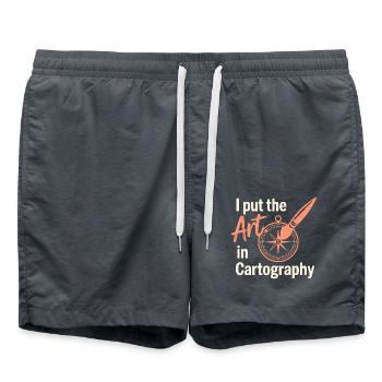 Art Cartographie SIG Création de cartes Design - Short de bain - charbon - Devant - AI Model Male 185 light (185cm)