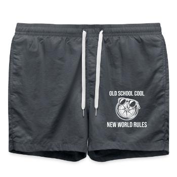 Boussole de règles du nouveau monde cool de la vieille école - Short de bain - charbon - Devant - AI Model Male 185 light (185cm)