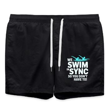 Synchronized Swimming Swimmer Water Sports Athlete - Swim Trunks - black - Front - AI Model Male 185 light (185cm)