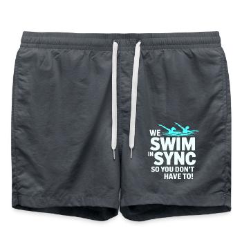 Synchronschwimmen Schwimmer Wassersportler - Badeshorts - Anthrazit - Vorne - AI Model Male 185 light (185cm)