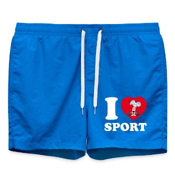 i love sport [white] - Swim Trunks - cobalt blue - Front