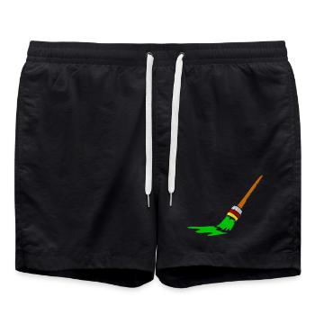 Urban Graffiti Pinsel Design - Badeshorts - Schwarz - Vorne - AI Model Male 185 light (185cm)