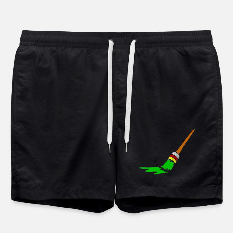 Conception de pinceau graffiti urbain - Short de bain - noir