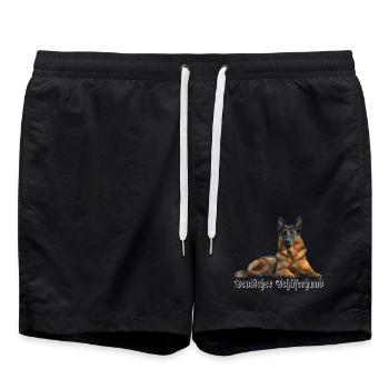 German shepherd, german shepherd, dog head, dogs - Swim Trunks - black - Front - AI Model Male 185 light (185cm)
