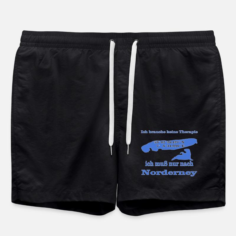 Norderney Insel Urlaub - Badeshorts - Schwarz