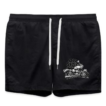 0897 moped 50cc OLD SKOOL - Swim Trunks - black - Front - AI Model Male 185 light (185cm)