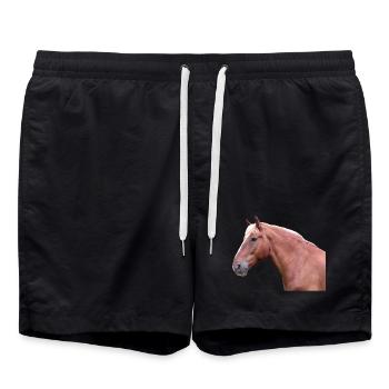 Cheval tête de cheval dressage cheval cheval race - Short de bain - noir - Devant - AI Model Male 185 light (185cm)