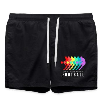 Tous les Chemins Mènent au Football - Short de bain - noir - Devant - AI Model Male 185 light (185cm)