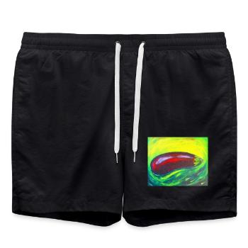Abstrakte Auberginen Kunst - Badeshorts - Schwarz - Vorne - AI Model Male 185 light (185cm)
