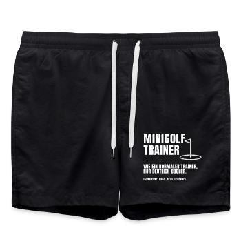 Minigolf Trainer Definition - Badeshorts - Schwarz - Vorne - AI Model Male 185 light (185cm)