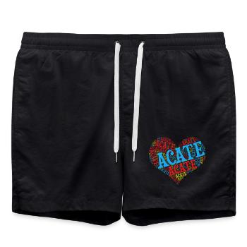 t-shirt Sicilia t-shirt Acate word cloud - Short de bain - noir - Devant - AI Model Male 185 light (185cm)