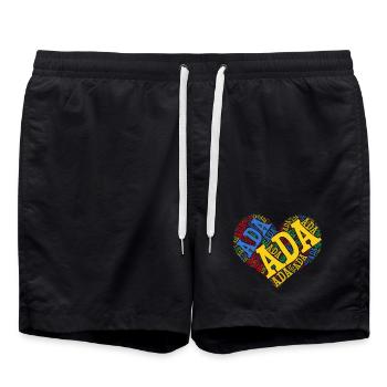 t-shirt Ada t-shirt heart word cloud gift idea - Swim Trunks - black - Front - AI Model Male 185 light (185cm)