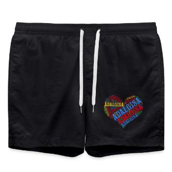 t-shirt name Adalgisa heart word cloud t-shirt - Swim Trunks - black - Front - AI Model Male 185 light (185cm)