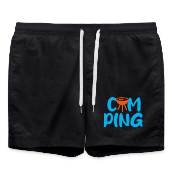 Camping Grill Camper Bratwurst Grillmeister Fan - Swim Trunks - black - Front - AI Model Male 185 light (185cm)