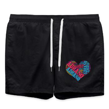 T-shirt Sicile T-shirt Adrano coeur nuage de mots - Short de bain - noir - Devant - AI Model Male 185 light (185cm)