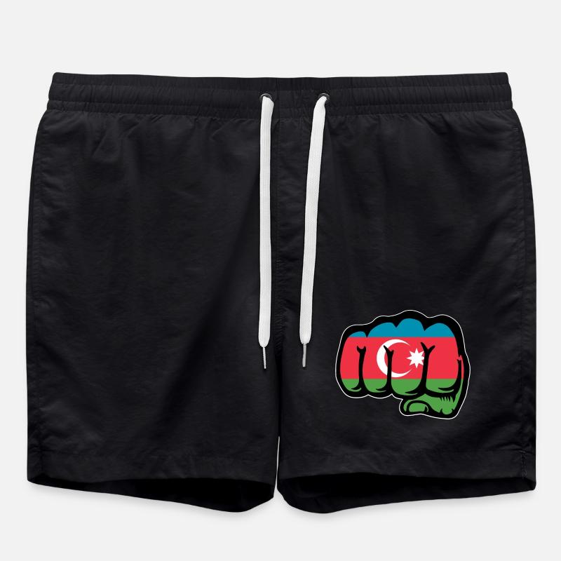 Aserbaidschan Flagge Faust Hand - Badeshorts - Schwarz