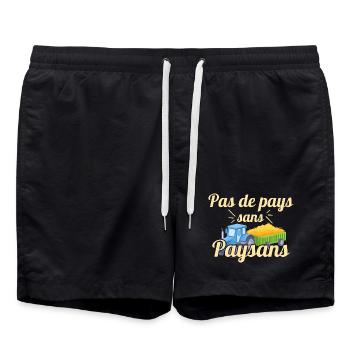 No country without peasants - Swim Trunks - black - Front - AI Model Male 185 light (185cm)
