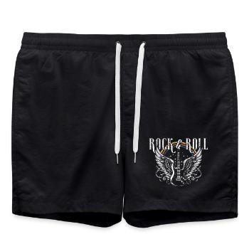 Rock & Roll Guitar - Badeshorts - Schwarz - Vorne - AI Model Male 185 light (185cm)