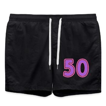 50. 50 YEARS. 50th ANNIVERSARY. 50TH ANNIVERSARY. - Swim Trunks - black - Front - AI Model Male 185 light (185cm)
