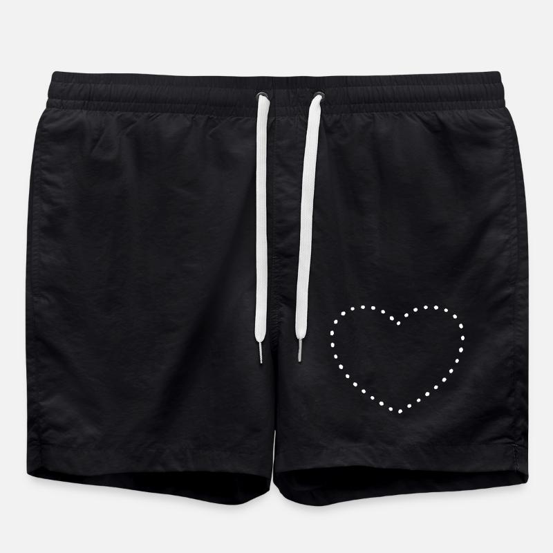 Coeur à pois blancs - Short de bain - noir