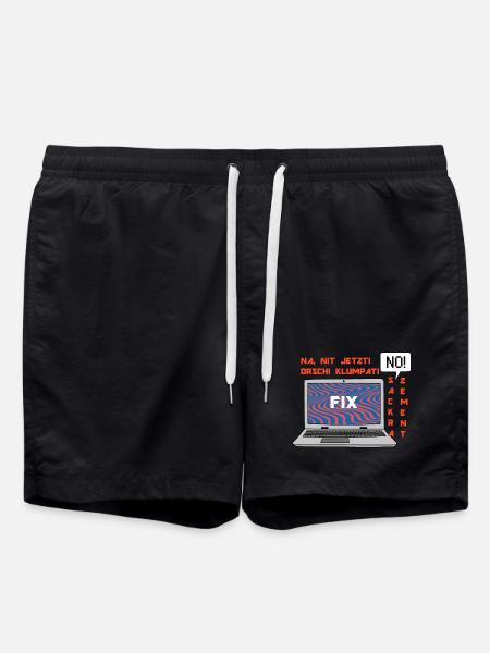 No picture 🤬 Klumpat! Retro Computer Humor Design - Swim Trunks - black