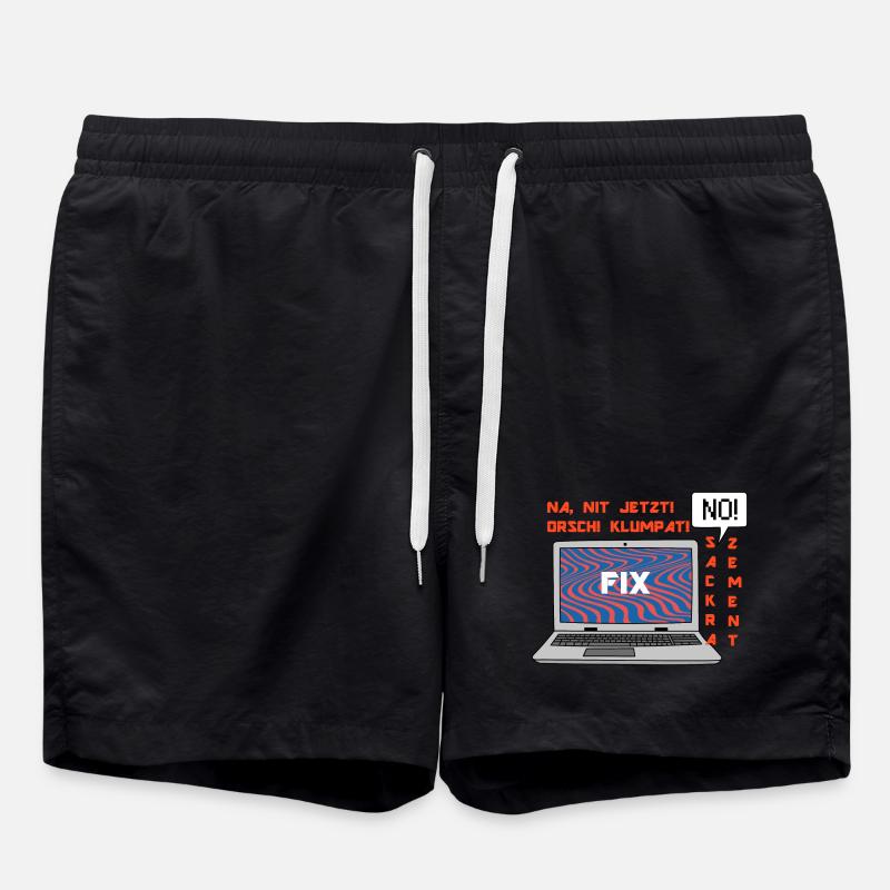 No picture 🤬 Klumpat! Retro Computer Humor Design - Swim Trunks - black