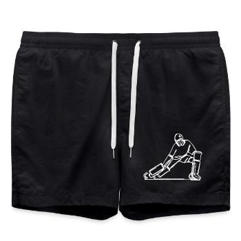 Gardien de but de hockey sur gazon - Short de bain - noir - Devant - AI Model Male 185 light (185cm)