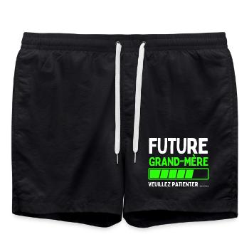 Werdende Großmutter - Badeshorts - Schwarz - Vorne - AI Model Male 185 light (185cm)