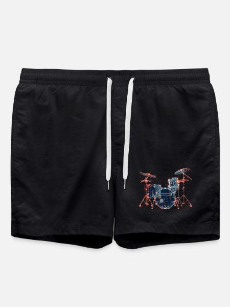Drums Portrait - Swim Trunks - black