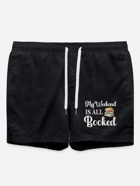 Reading Books Bookworm - Swim Trunks - black