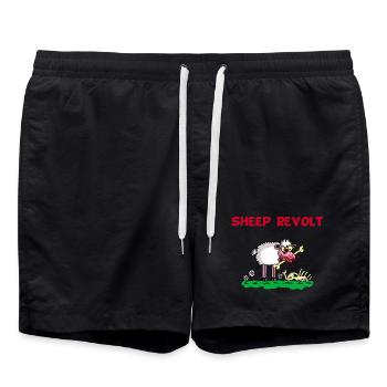 The Sheep Revolt - Swim Trunks - black - Front - AI Model Male 185 light (185cm)