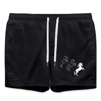 Dessine-moi un cheval blanc - Short de bain - noir - Devant - AI Model Male 185 light (185cm)