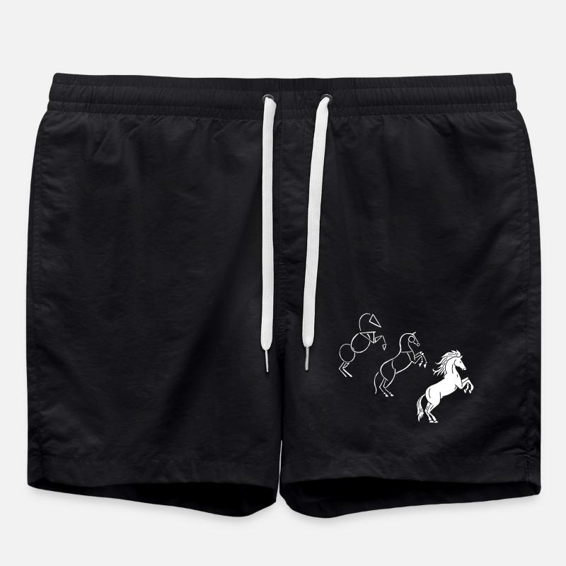 Zeichne mir ein weißes Pferd - Badeshorts - Schwarz